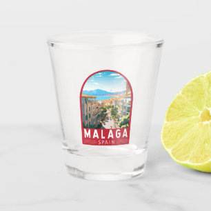 Malaga Spanje Reizen Kunst Vintage Shot Glas