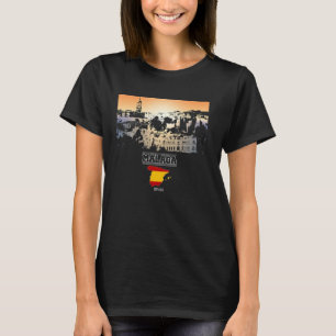 Malaga Spanje Skyline Vakantie Souvenirstad T-shirt