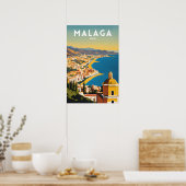 Malaga Spanje Vintage Poster (Keuken)