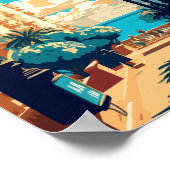 Malaga Spanje vintage reisillustratie Poster (Hoek)