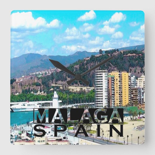 Malaga Vierkante Klok (Voorkant)