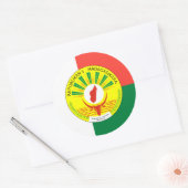 Malagassische Vlag & Zegel, Vlag van Madagaskar Ronde Sticker (Envelop)
