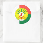 Malagassische Vlag & Zegel, Vlag van Madagaskar Ronde Sticker (Tas)