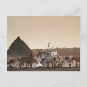 Malakal, dorp van de Dinka etnische groep Briefkaart