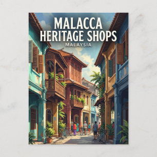 Malakka erfgoed winkelhuis, Malakka Stad, Malakka, Briefkaart