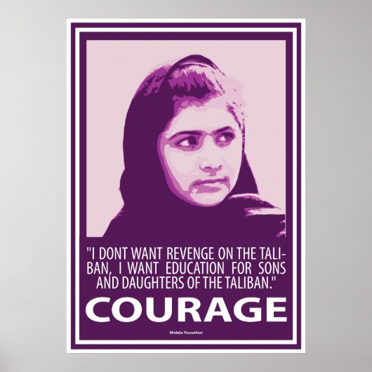 Malala - Afbeelding van Courage (Paarse reeks) Poster (Voorkant)