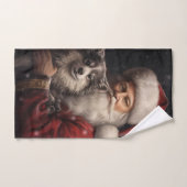 Malamute d'Alaska avec le Père Noël de Noël (Serviette à main)