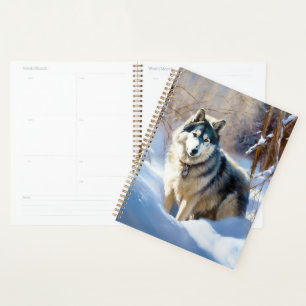 Malamute d'Alaska Qu'il neige Noël