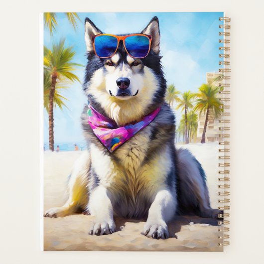 Malamute d'Alaska sur la plage, cadeau d'été (Dos)