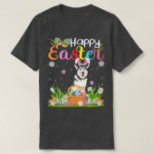 Malamute Dog Bunny Egg Hunting Funny Malamute Happ T-shirt (Design voorkant)