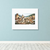 Malamute Moeder Versie 2 Canvas Afdruk (Insitu (Houten vloer))