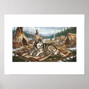 Malamute Moeder Versie 2 Poster