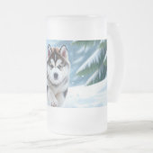 Malamute Pup in the Snow Matglas Bierpul (Voorkant rechts)