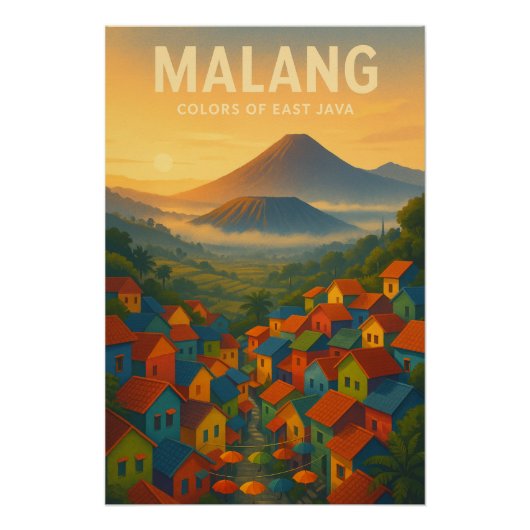 ‘MALANG – Kleuren van Oost-Java’ Perfect Poster (Voorkant)