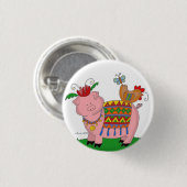 Malanky Pig Ukraine Folk Art Ronde Button 3,2 Cm (Voorkant /achterkant)
