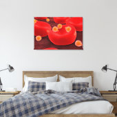 Malaria parasieten in rode bloedcellen canvas afdruk (Insitu (Slaapkamer))