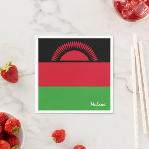 Malawi en Malawi Vlag partij mode / sportfans Servet