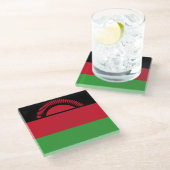 Malawi Flag Glazen Onderzetter (Schuin)