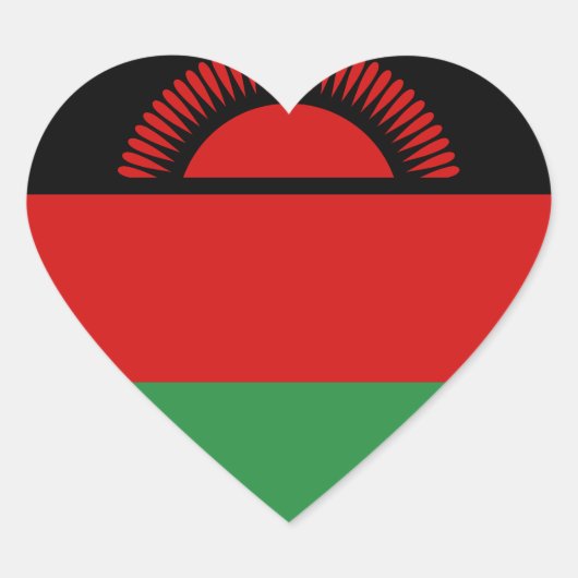 Malawi Flag Heart Sticker (Voorkant)