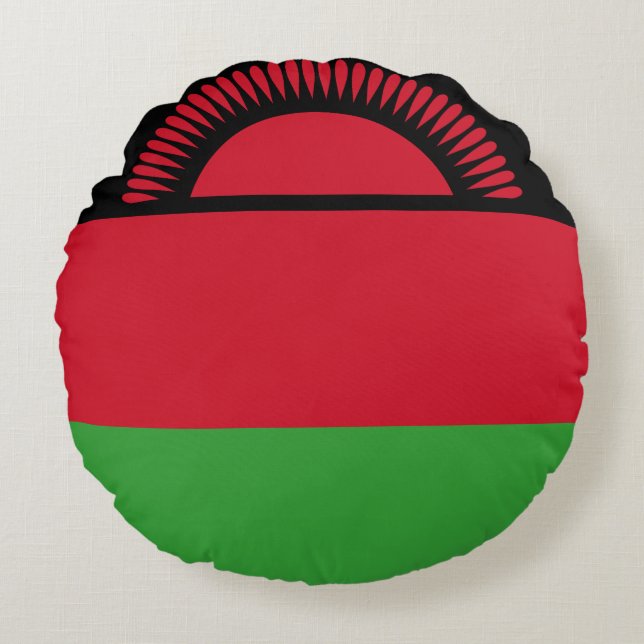 Malawi Flag Rond Kussen (Voorkant)
