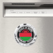 Malawi Round Emblem Magneet (Insitu (Vaatwasser))