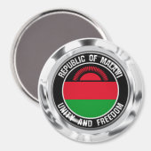 Malawi Round Emblem Magneet (Voorkant / Achterkant)