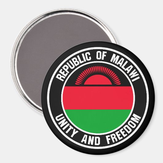 Malawi Round Emblem Magneet (Voorkant / Achterkant)