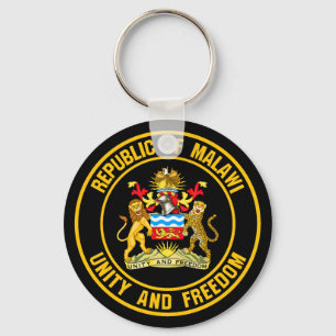 Malawi Round Emblem Sleutelhanger