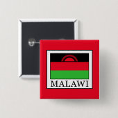 Malawi Vierkante Button 5,1 Cm (Voorkant /achterkant)