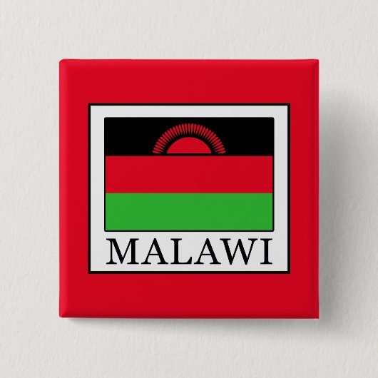 Malawi Vierkante Button 5,1 Cm (Voorkant)