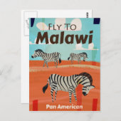 Malawi vintage-poster briefkaart (Voorkant / Achterkant)