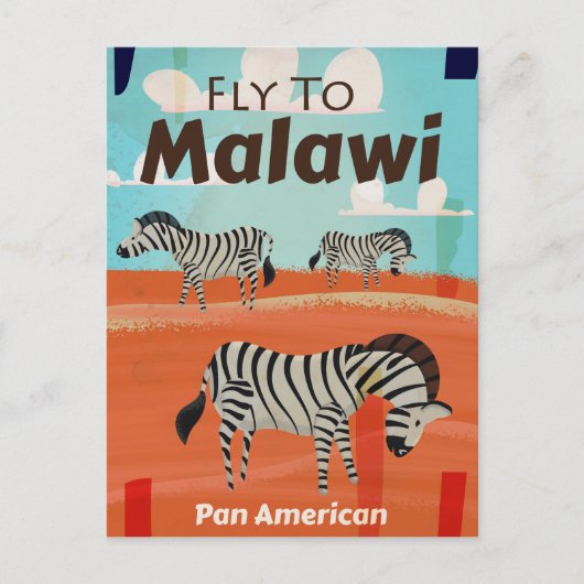 Malawi vintage-poster briefkaart (Voorkant)