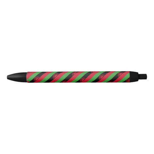 Malawi Vlag Balpen Zwarte Inkt Pen (Voorkant)