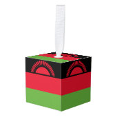 Malawi vlag kubus ornament (Voorkant hoekig)