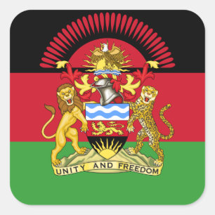 Malawische vlag & wapen, Vlag van Malawi Vierkante Sticker