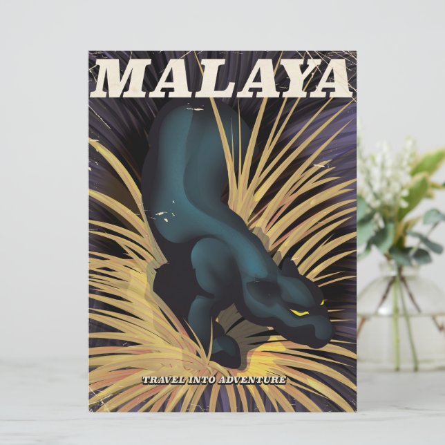 Malaya Vintage poster. (Staand voorkant)