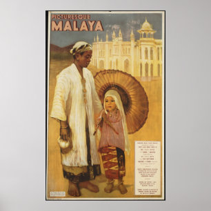 Malaya Vintage Travel Poster en Retro Prints