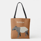 Malayan or Asian Tapir Animal Illustration Draagtas (Achterkant)