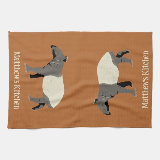 Malayan Tapir Custom Cinnamon Orange Theedoek (Horizontaal)