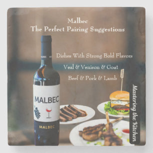 Malbec Wijncombinatie Gids/De Keuken Meester Stenen Onderzetter