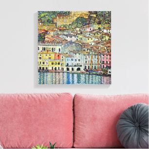 Malcesine aan het Gardameer door Gustav Klimt Canvas Afdruk