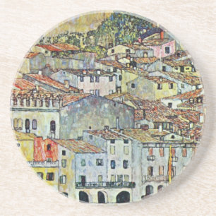 Malcesine aan het Gardameer door Gustav Klimt Zandsteen Onderzetter