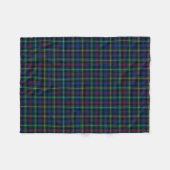 Malcolm Clan Donkerblauw en Bos Groene Tartan Fleece Deken (Voorkant (Horizontaal))