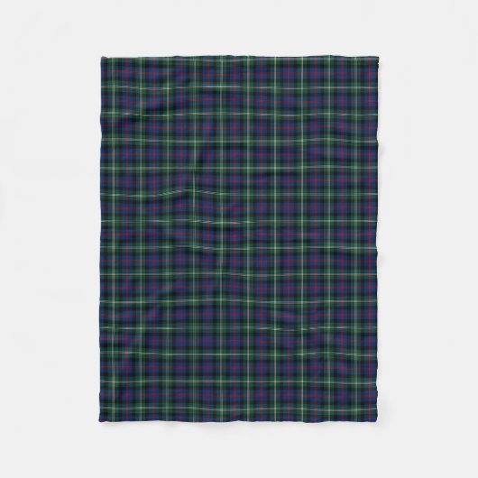Malcolm Clan Donkerblauw en Bos Groene Tartan Fleece Deken (Voorkant)