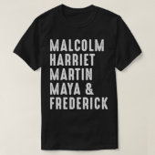 Malcolm Harriet Martin Maya Frederick Black Leader T-shirt (Design voorkant)