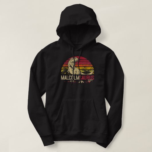 Malcolm Saurus Funny Personalized Dinosaur T Rex N Hoodie (Design voorkant)