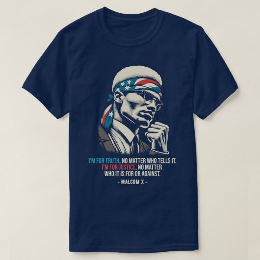 Malcom X Quotes T-shirt (Design voorkant)