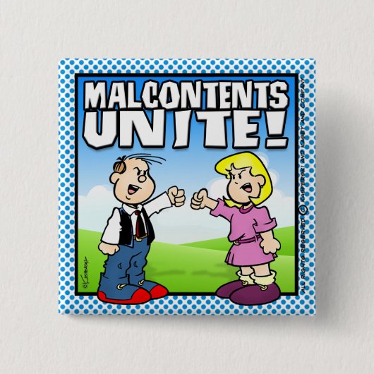 Malcontent Unite Vierkante Button 5,1 Cm (Voorkant)
