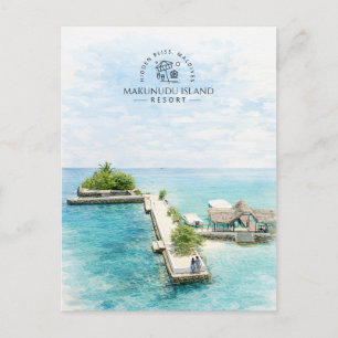 Maldiven Broadly Makunudu Island Resort Elegant Briefkaart
