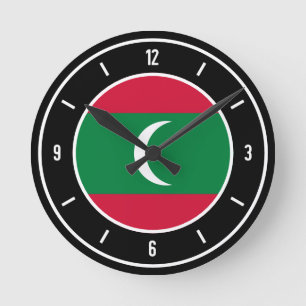 Maldiven Flag Elegant Ronde Klok